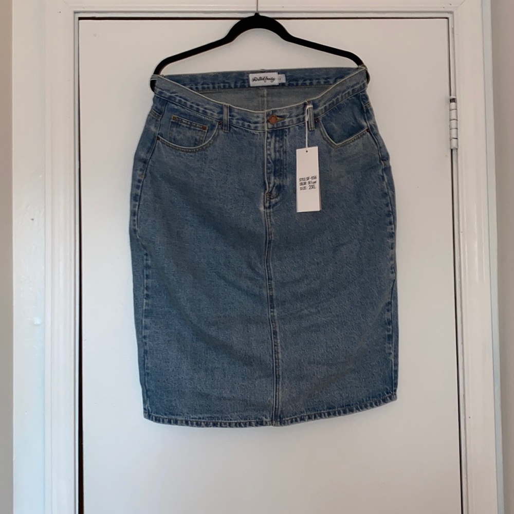Knee Length Denim Skirt